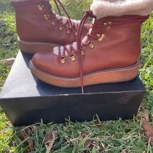 Crew Shoes Jcrew Nordic Leather Winter Boots With Wedge